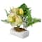 13" Ranunculus & Rose Floral Spring Wooden Statue Décor